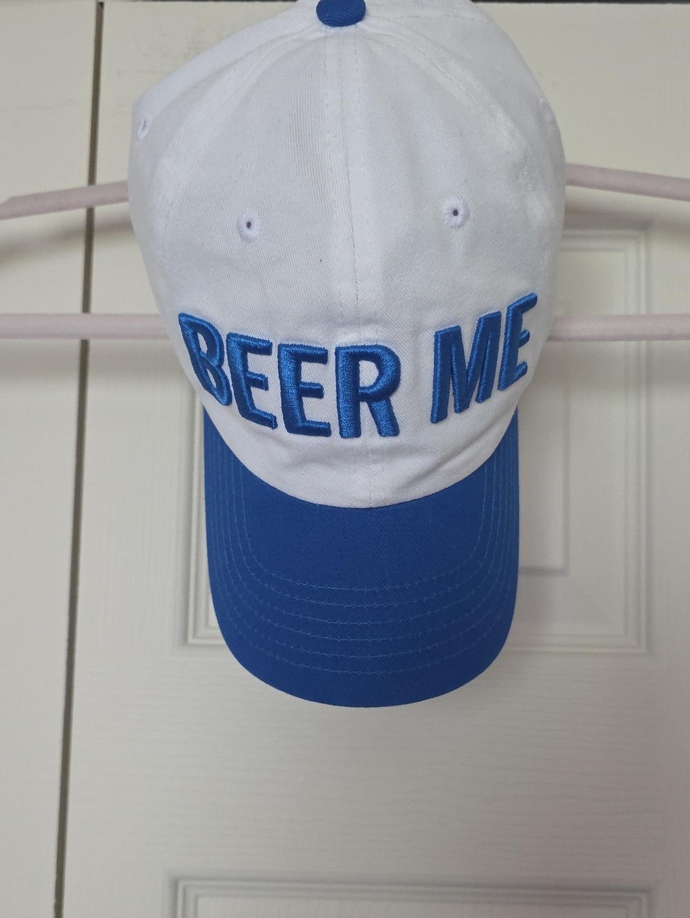 Bud Light White and Blue "BEER ME" Embroidered Baseball Cap